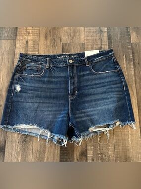 Nwt American Eagle Womens Sz 18 Tomgirl High Rise Denim Shorts
